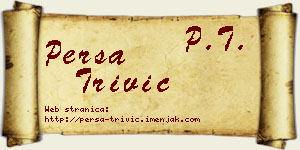 Persa Trivić vizit kartica